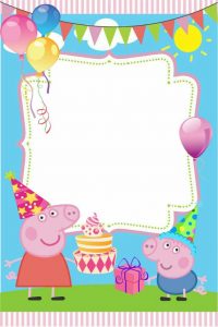 Invitación de cumpleaños de Peppa Pig gratis para imprimir