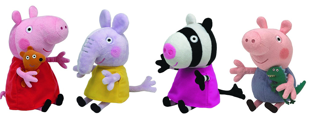 Peluches de Peppa Pig, George su familia y amigos