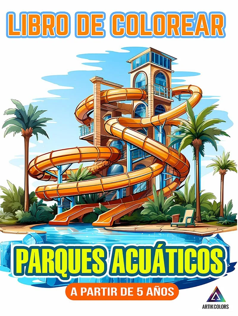 Libro de colorear parques acuáticos